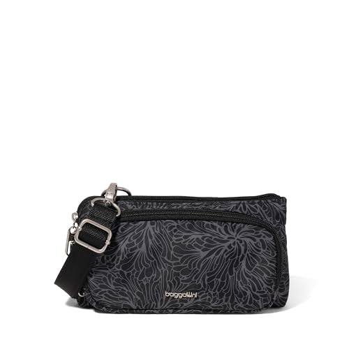 Baggallini Classic Anti-Theft Mini Wallet Crossbody - color: Midnight Blossom