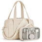 Percover Weekender Bag for Women, Ultra Lightweight Travel Duffle, Carry On Personal Item Overnight Bag with Toiletry Pouch & Compartments, Quilted Gym & Travel Bag, Ivory Beige - color: Ivory Beige