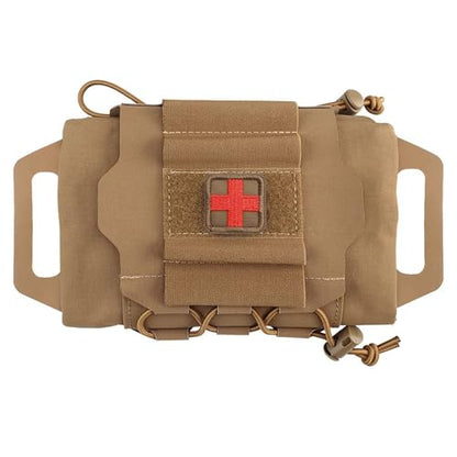 SABADO Rapid/Quick Deploy First Aid Kit Pack Tactical IFAK Pouch Two-Piece System Med Roll Carrier Hypalon Handle Outdoor Sport Hunting Bag - color: Coyote Brown-87