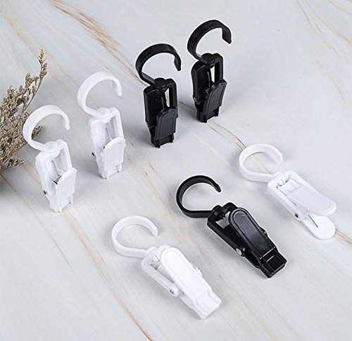 Super Strong Swivel Hanging Hooks - Laundry & Curtain Clips, Clothes Pins - Beach Towel Clips, 4.3-inch, White (10-pack) - color: White