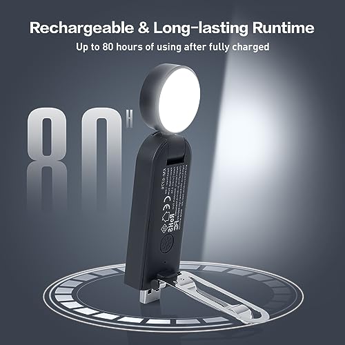 VAVOFO USB Rechargeable Book Light, Blue Light Blocking, Amber Clip-On Bookmark Shaped Reading Light, Eye Care 6 LEDs With 9 Lighting Modes for Bookworms (Grey) - color: Gray