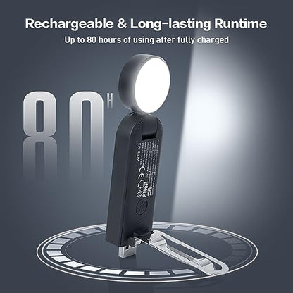 VAVOFO USB Rechargeable Book Light, Blue Light Blocking, Amber Clip-On Bookmark Shaped Reading Light, Eye Care 6 LEDs With 9 Lighting Modes for Bookworms (Grey) - color: Gray