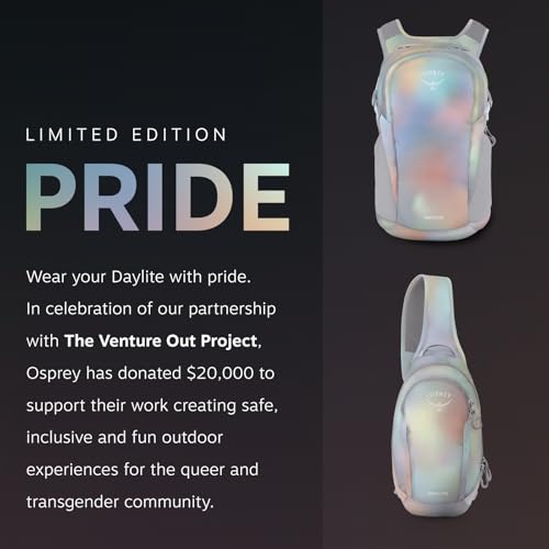 Osprey Daylite Shoulder Sling Bag - Crossbody Backpack for Everyday Carry, Festivals, and Travel - color: Rainbow Vibes