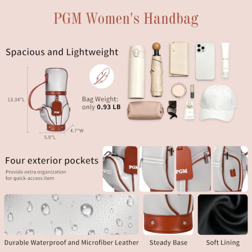 PGM Women's Versatile Crossbody and Hand bag for Work and Casual Outings with Waterproof - color: Gray Brown