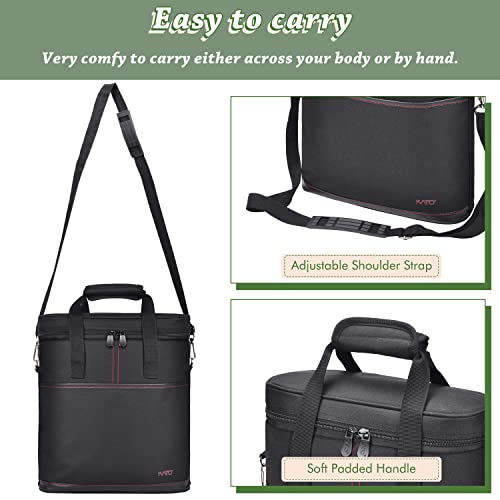 Tirrinia Insulated Wine Gift carrier - 3 Bottle Travel Padded Wine Carry Cooler Tote Bag with Handle and Adjustable Shoulder Strap, Black - color: Black