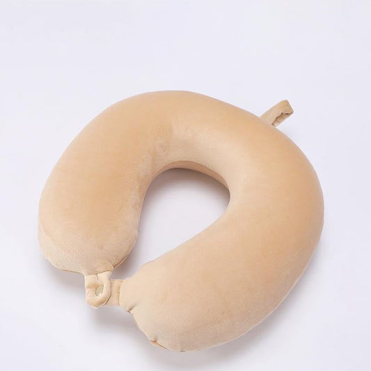 Travel Neck Pillow for Airplane, Car, Office, and Home | 100% Memory Foam U-Shaped Neck Pillow with Soft Washable Cover, Includes Travel Bag, Earplugs & Sleep Eye Mask | for Adults & Kids (Brown) - color: Brown