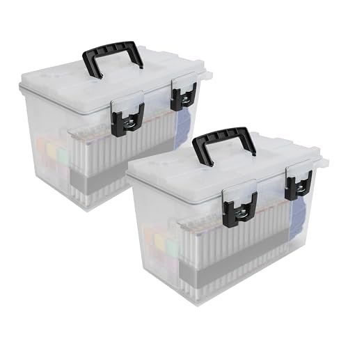 Sheffield 12763 XL Transparent Storage Bins With Lids, 2-Pack Stackable Storage Bins, Made in USA, Lockable and Water-Resistant Containers with Lids, Plastic Containers for Home, Classroom, and Dorm - color: Frost, size: XL 2-Pack
