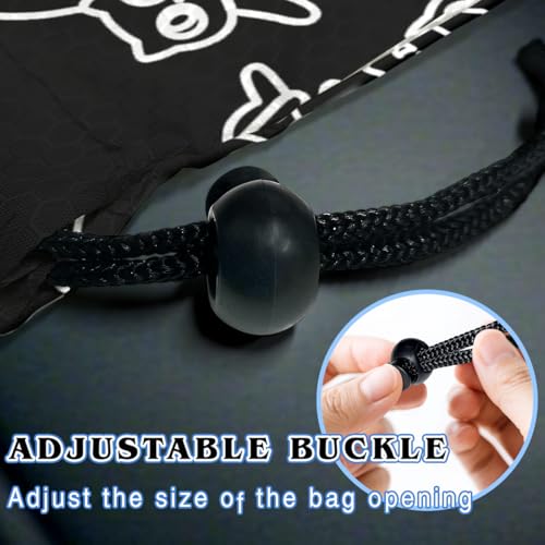 Car Trash Bag Hanging Back of Seat with Adjustable Snap Buckle Strap Cute Printed Drawstring Garbage Bags for Car-Black Cats - color: Black Cats Car Trash Bag