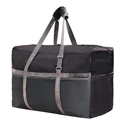 REDCAMP Foldable Travel Bag, Large Sports Bag, 75L/96L/100L, Lightweight Waterproof Tote Bag - color: Black 22"/60l