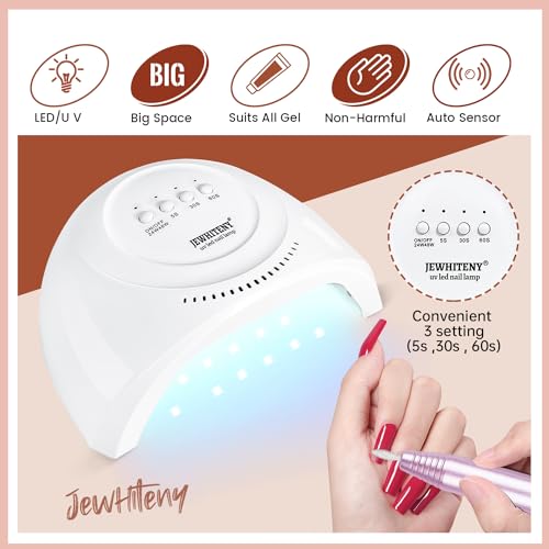 JEWHITENY 14 pcs Poly Gel Nail Extension Kit With Drill Machine U V Nail Light ALL In One Polygel Starter Kit - color: A06