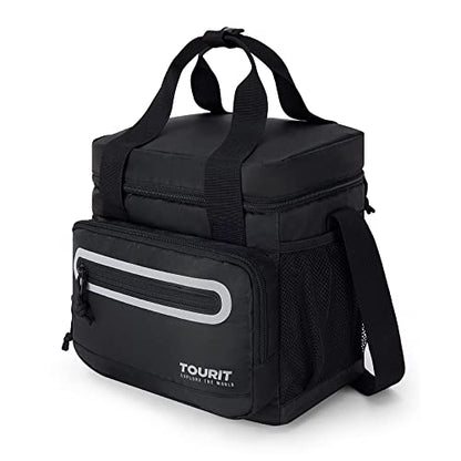 TOURIT Large Lunch Bag 14L Insulated Lunch Box Lunch Cooler for Men Women Work, Black - color: Black