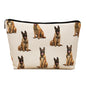 Belgian Malinois Dog Makeup Bag, Belgian Malinois Lovers Gifts Cosmetic Bag for Women, Dog Mom Lovers Owner Gifts for Women Christmas, Pet Lover Gift Zipper Travel Makeup Pouch for Purse - color: belgian malinois