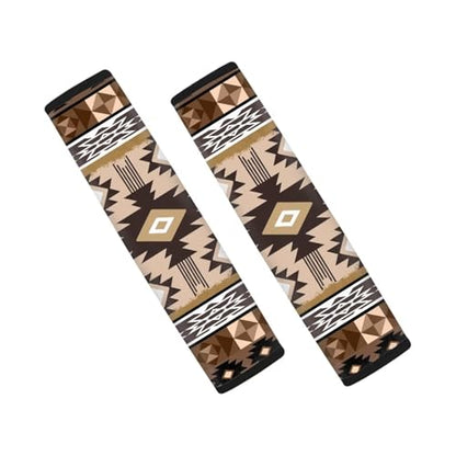 Ethnic Geometry Seat Belt Shoulder Strap Covers 2-Pack Universal Car Seat Belt Pads Cover Car Interior Automotive Anti-Slip Shoulder Strap Protect for Most Vehicle, SUV, Truck, Car - color: Ethnic Geometry