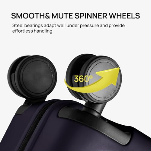NINETYGO Medium Checked Luggage 25 Inch, Flat Top Opening Check In Luggage with Cup Holder, Expandable, Lightweight PC Hard Shell, TSA Lock, 360° Spinner Wheels (Blackcurrant Oolong) - color: 04-Blackcurrant Oolong, size: Checked 25-Inch (Top Opening, 72L