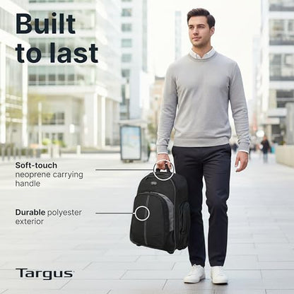Targus 16 Inch Compact Rolling Backpack, Black - Wheeled Travel Bag Fits Laptops Up to 16” - style: Rolling Backpack