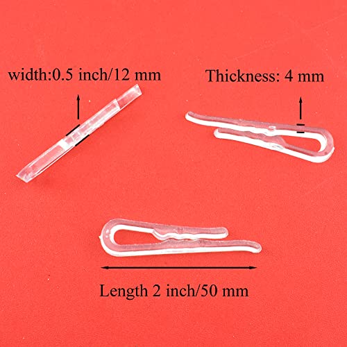 HAHIYO 2 inches/50mm 120Pcs Clear Plastic U Shape Alligator Clips Clothespins Garment Shirt Folding Clips with Teeth for Sewing Room Folding Board Sock Tie Pant Securing Fabric to Comic Book Board - size: Clear - 2.0 inches - 120 Count - With Teeth
