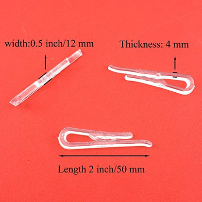 HAHIYO 2 inches/50mm 120Pcs Clear Plastic U Shape Alligator Clips Clothespins Garment Shirt Folding Clips with Teeth for Sewing Room Folding Board Sock Tie Pant Securing Fabric to Comic Book Board - size: Clear - 2.0 inches - 120 Count - With Teeth