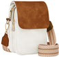 Fashion Small Crossbody Bags for Women Trendy Designer Cell Phone Purses Wallets with Card Holder Anti Theft Travel - color: Whitebrown