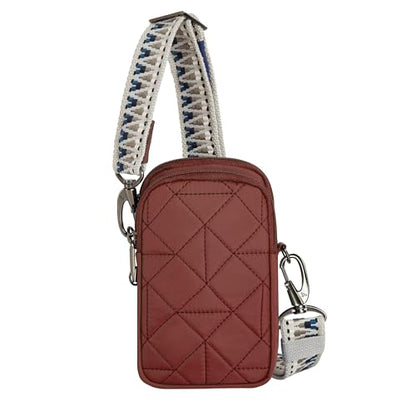 Travelon Anti-Theft Boho 2 Compartment Phone Crossbody - color: Paprika