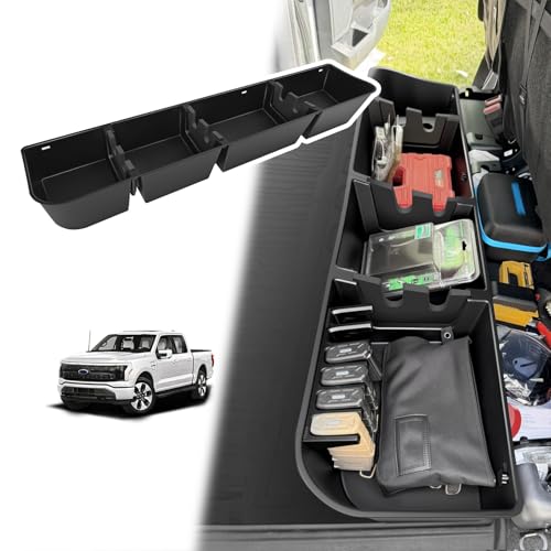 VaultsOnWheels Under Seat Storage Box Fit for Ford F150 2015-2026 SuperCrew/Crew Cab & F250 F350 F450 2017-2026 SuperDuty Accessories, Console Organizer Truck Tool Box Detachable Underseat Organizer - size: 1)F150|2015+|Rear underseat storage