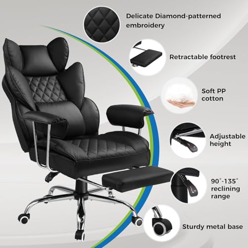 GTPLAYER Gaming Chair, Computer Chair with Footrest and Lumbar Support, Height Adjustable Game Chair with 360°-Swivel Seat and Headrest and for Office or Gaming (White) - color: Purewhite