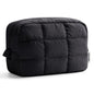 Narwey Puffer Makeup Bag for Women Girl, Quilted Travel Cosmetic Bag Puffy Make Up Bag Organizer, Cute Travel Toiletry Bag for Toiletries (Black) - color: Black