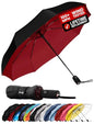 Repel Windproof Travel Umbrella - Compact & Withstands Winds up to 100MPH , Strongest Premium Auto Folding Umbrella for Rain and Sun - Durable, Light & Portable for Women & Men , Fits Backpack & Cars - color: Black/Red - Travel Umbrella (1 Pack)