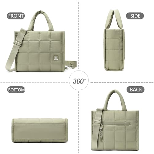 Quilted Crossbody Bags for Women,Puffer Weekender Overnight Bag,Purse Handbag Organizer,Small Tote Bags Shoulder Bag - color: Khaki