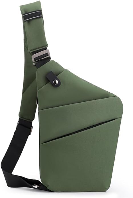 Anti Theft Travel Bag, One Shoulder Large Capacity Cross-body Bag Chest Fashion Lightweight Sling Bags for Travel Sports - color: Green, style: Left Shoulder