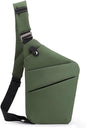 Anti Theft Travel Bag, One Shoulder Large Capacity Cross-body Bag Chest Fashion Lightweight Sling Bags for Travel Sports - color: Green, style: Left Shoulder