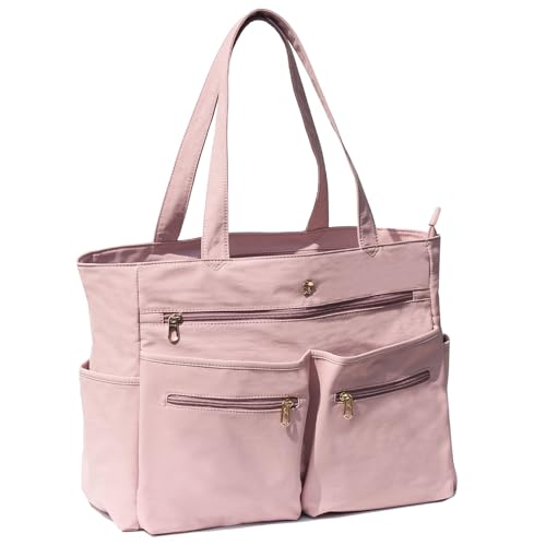 Weekender Bag Carry On Bag Overnight Tote Travel Duffle with 13 Pockets for Travel,Work，Gym,Beach,Teacher,Nurse - color: Pinklish Purple