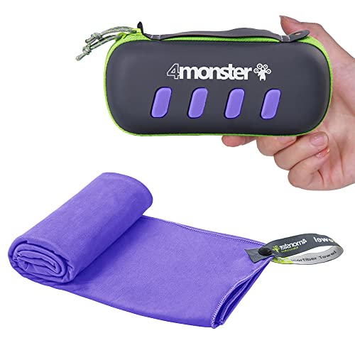 4Monster Camping Towel Super Absorbent-Quick Dry Microfiber Towel Ultra Compact & Soft-Travel Towel Lightweight for Backpacking,Hiking,Gym,Beach,Swimming,Yoga - color: Purple, size: 48.00" x 24.00"