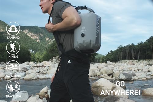 Washbag Portable Washing Machine - 15L Fully Waterproof Dry Bag - Lightweight Compact Nylon Washing Machine - Portable Manual Clothes Washer Laundry Bag (Gray) - color: Gray