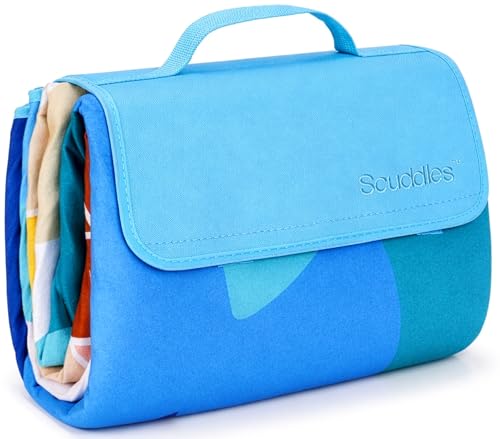 scuddles 60" x 80" Extra Large Outdoor Picnic Blanket – Waterproof, Foldable Travel Mat for Beach, Camping, Grass, Lawn, Park – Dual Layer, Sand-Free, Soft Throw Rug Fits 4 Adults, Summer Accessories