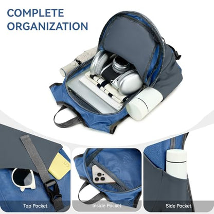 15L Small Hiking Backpack for Men Women Lightweight Packable Backpack Foldable Casual Daypack for Camping Travel Outdoor, Dark Blue - color: Dark Blue