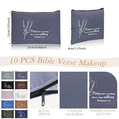 50 Pcs Christian Gift for Women Bible Verse Church Gift Bulk Include 13oz Inspirational Quotes Cup with Lid Religious Makeup Bag Mini Compact Mirror Keychain Bag Inspirational Christmas Gifts