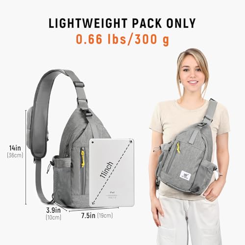 SKYSPER Sling Bag Anti-Theft Crossbody Bag RFID Travel Cross Body Shoulder Sling Backpack - color: Gray