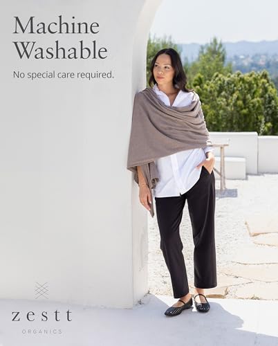 zestt Dreamsoft Travel Scarf, Wrap and Shawl for Women, Organic Cotton - color: Latte