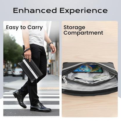 Rynapac Fireproof Money Bag Upgraded 4200°F, 11”x 6.2” Waterproof money bags with zipper for Travel/Office/Home, Small Fireproof Safe Pouch, Built-in 11 storage pockets for Phone, Cash, Passport, Card - size: 11'' x 6.2''
