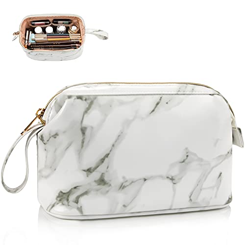 OCHEAL Small Marble Makeup Bag, Small Cosmetic Bags for Women,Large Capacity Portable Cosmetic bag Storage Organizer for Purse Everyday Use (Small, Marble) - color: 0030_Marble, size: Medium