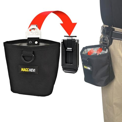 [MAGG HEVI] Nail & Screw Pouch with Belt Clip, Tools Organizer Pouch Bag with Snap Spring Closure for Men, Electrician, Carpenter, HVAC Tech, Technician, Handy Man, Plumber and Contractor - size: Small Snap Closure