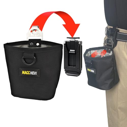 [MAGG HEVI] Nail & Screw Pouch with Belt Clip, Tools Organizer Pouch Bag with Snap Spring Closure for Men, Electrician, Carpenter, HVAC Tech, Technician, Handy Man, Plumber and Contractor - size: Small Snap Closure