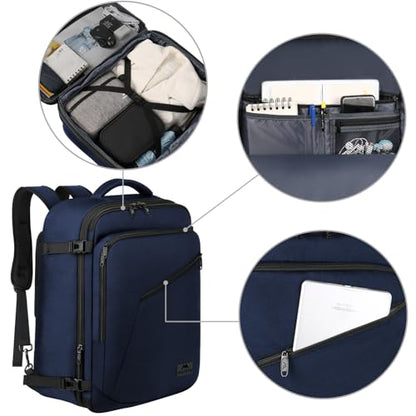 MATEIN Extra Large Mens Travel Backpack Carry on, Expandable Traveling Backpack for Men Airline Approved, Water Resistant Business Casual Daypack, Traveler Gift, Blue - color: Blue, size: XX-Large