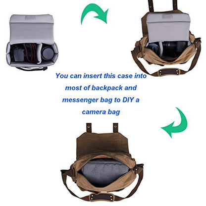 Camera Inserts Protective Bag Padded Insert Camer Cube Water Resistant DSLR SLR Case Foldable Liner for Sony,Canon,Nikon,Olympus Camera Lens Accessories Grey - color: Grey