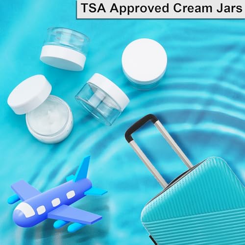 Cosywell Travel Jars Containers Plastic Cream Jars for Toiletries 1oz 4 Pack Empty Lotion Leak-proof & TSA Approved Bottles Accessories with Hard Sealed Lids for Cosmetic Makeup Face Cream (Clear) - color: C-1oz Clear