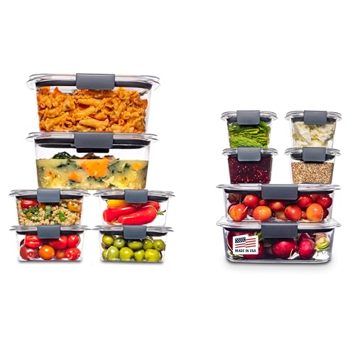Rubbermaid Brilliance BPA-Free Airtight Food Storage Containers, 24-Piece Set, Easy for Meal Prep, Lunch & Leftovers - size: 24-Piece