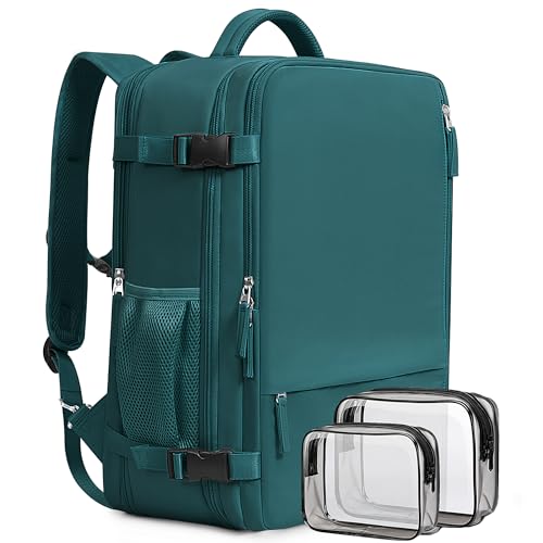 Beraliy Travel Backpack for Women as Personal Item Travel Bag Flight Approved, Carry On Backpack, 17.3 Inch Laptop Backpack, Travel Bag, Waterproof Hiking Backpack, Peacock Blue - color: Peacock Blue, size: Large