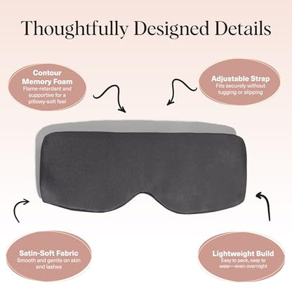 Kitsch Contour Pillow Eye Mask – Softer Than Silk Eye Masks for Sleep, Blindfold Sleep Masks for Women & Men, No Eye Pressure, Lightweight, Eye Care, Travel Essentials - Charcoal - color: Charcoal