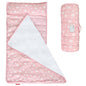 Moonsea Toddler Nap Mat Pink and Fleece Minky Blanket, Lightweight and Soft Perfect for Toddlers Preschool, Daycare, Travel Sleeping Bag for Girls, 21" x 50" Fit on a Standard Cot - color: Pink