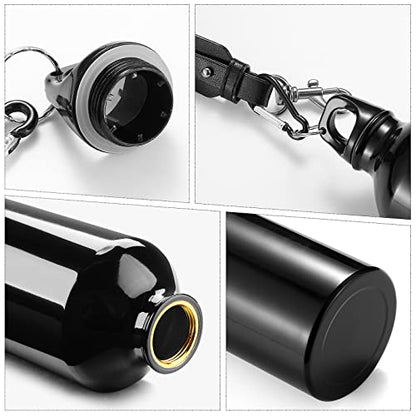 CHENGU Aluminum Water Bottle 20 oz Reusable Bottles Lightweight Leak Proof Aluminum Sports Travel Bottles with Twist Cap Buckle for Gym, Hiking, Cycling, Camping, Fishing - color: Black
